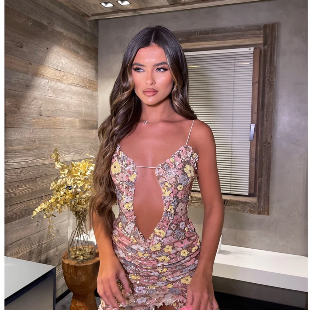 Floral Lace Mini Dress